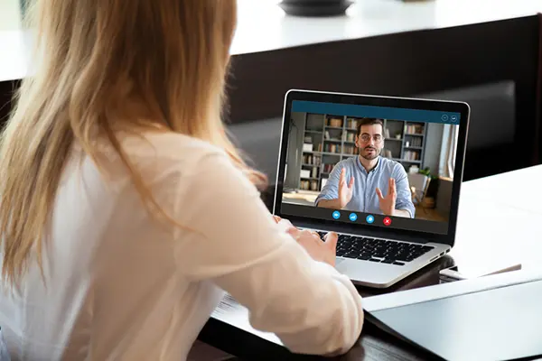 Online video call between two people