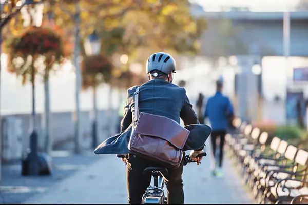 Worker on a bike